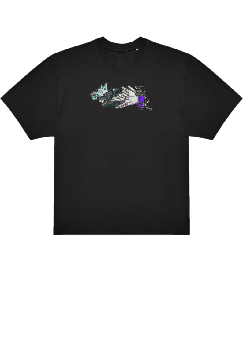 T-SHIRT OVERSIZE PREMIUM wolf hand