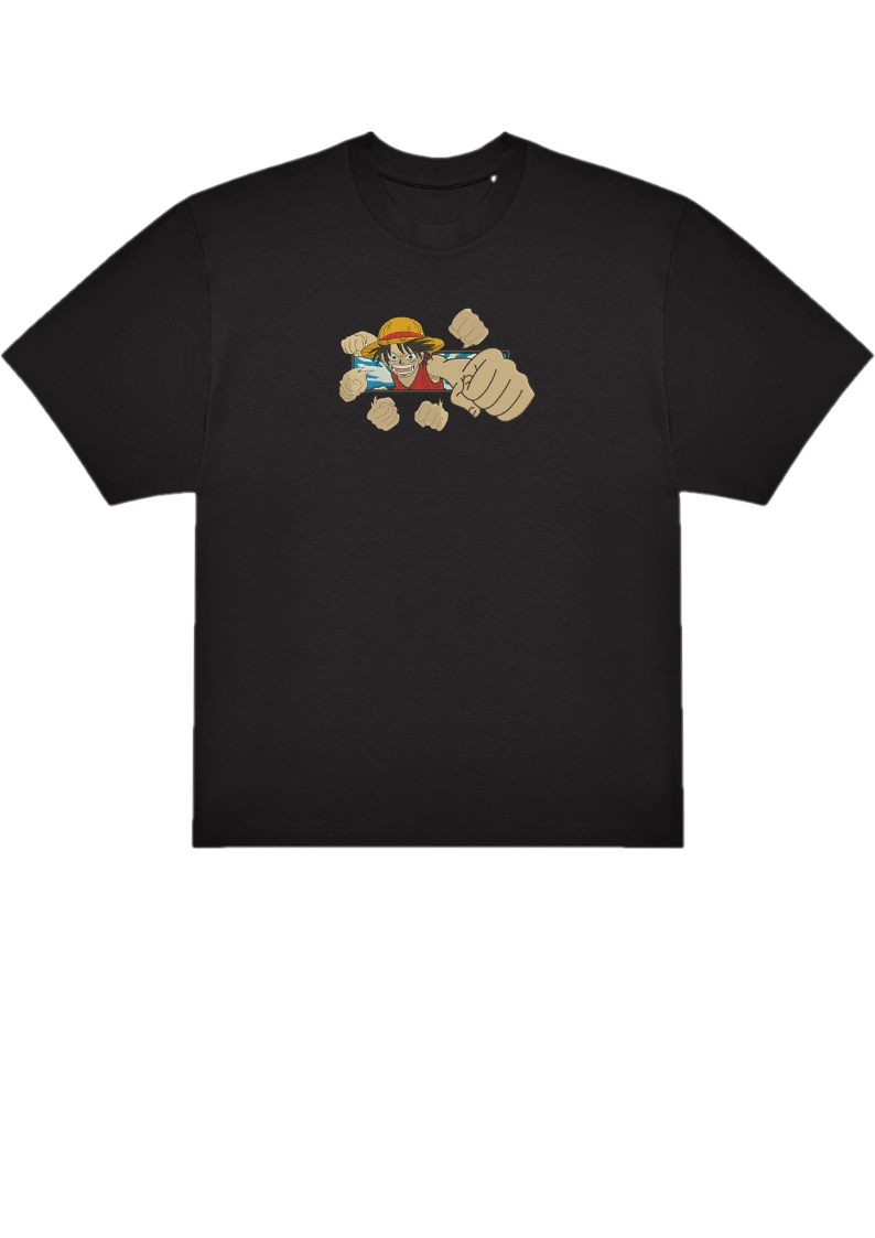 T-SHIRT OVERSIZE PREMIUM luffy punch cadre