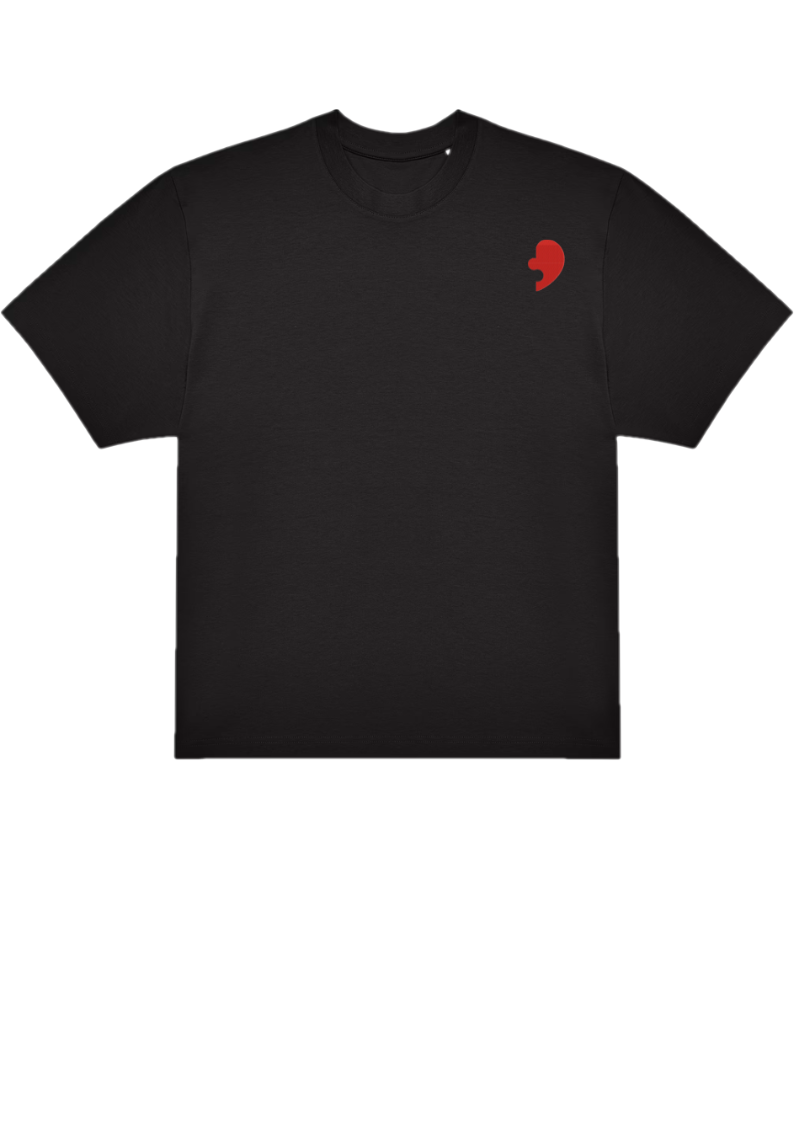 T-SHIRT OVERSIZE PREMIUM coeur puzzle rouge