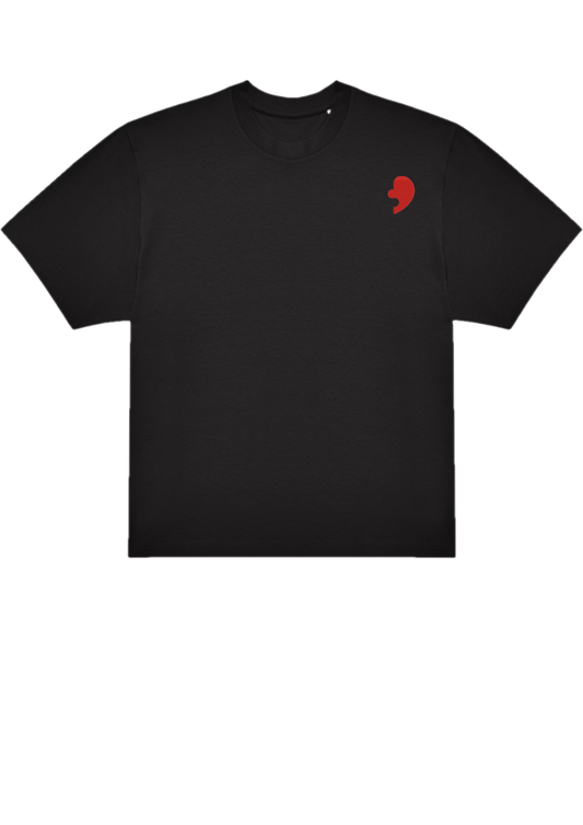 T-SHIRT OVERSIZE PREMIUM coeur puzzle rouge
