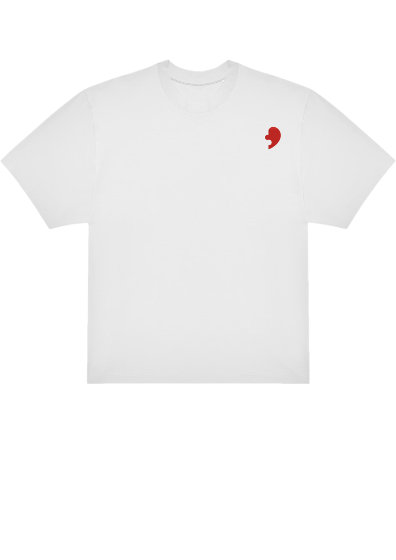 T-SHIRT OVERSIZE PREMIUM coeur puzzle rouge