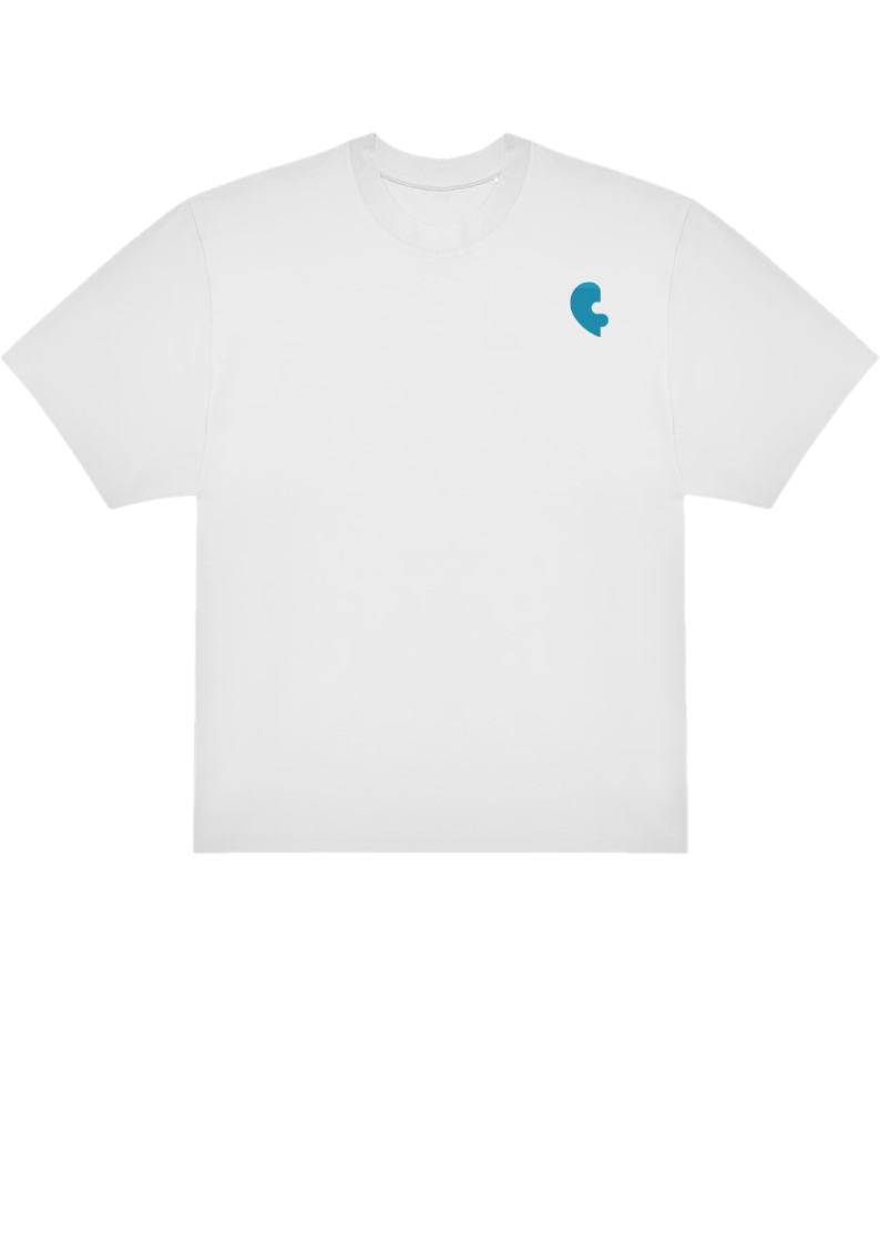 T-SHIRT OVERSIZE PREMIUM coeur puzzle bleu