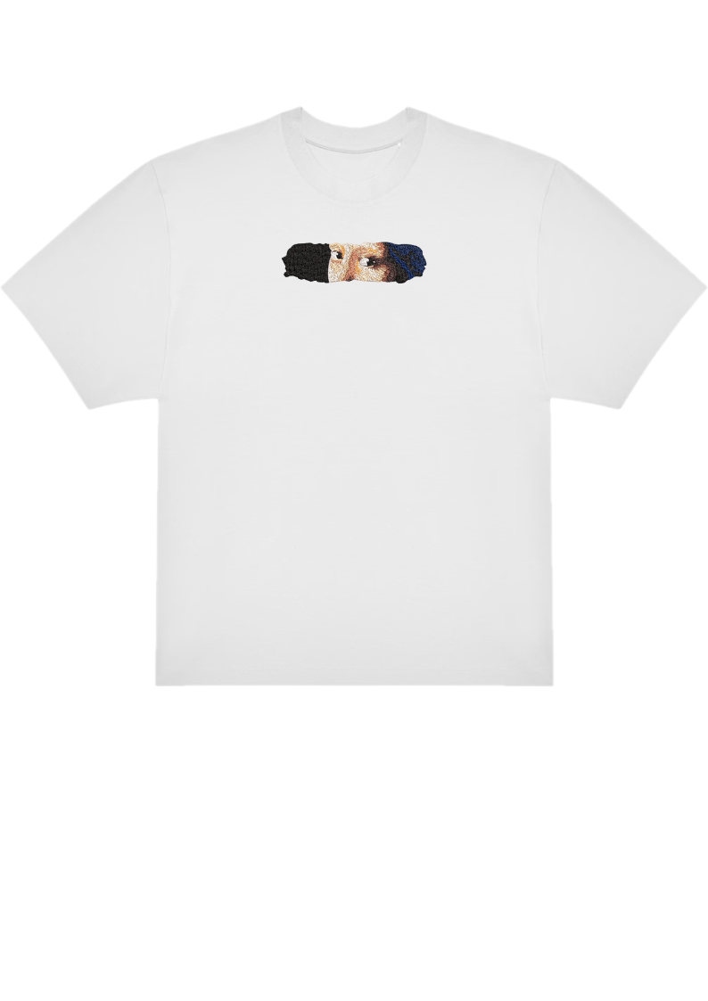 T-SHIRT OVERSIZE PREMIUM yeux fille perle