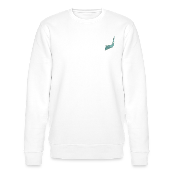sweat col rond main bleu