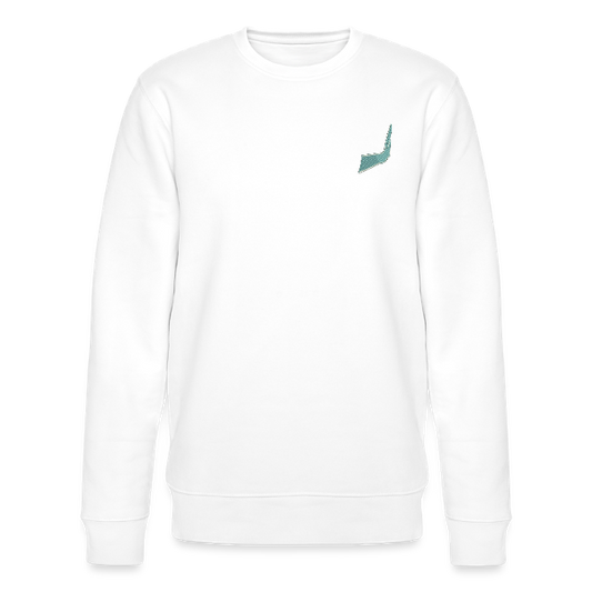 sweat col rond main bleu