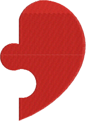 T-SHIRT OVERSIZE PREMIUM coeur puzzle rouge